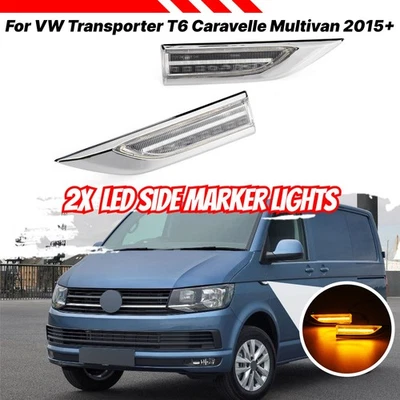 2X  Seitenblinker Blinker Für Transporter T6 Multivan 15-19 Chromblende - Bild 1 von 4
