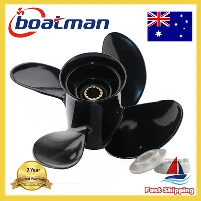 10.3 x13 Outboard Propeller 4 Blade For Mercury/Tohatsu 25-55-70HP 13Tooth 3.25G - image 1 of 4