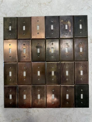 Cubierta de placa de interruptor de luz biselada de latón pesado antigua de colección hecha en EE. UU. ¡GE ANTIGUA! Foto 1 de 4