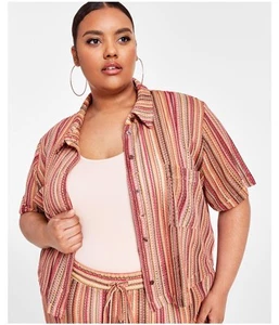 Nina Parker Womens Trendy Button Up Shirt - Picture 1 of 1
