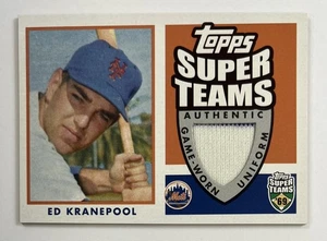 2002 Topps Super Teams #STR-EKU Ed Kranepool Game Worn Uniform Relic AR117 - Picture 1 of 2