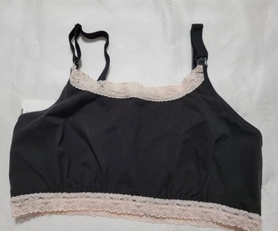 LEADING LADY L XL Grey Black Choice Cotton Nursing Wire Free Bra NWT Style 403  - Image 1 of 4