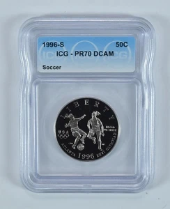 1996-S Olympic Soccer Commemorative Half Dollar PR70 DCAM ICG *8434 - Picture 1 of 5