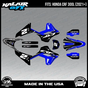 Graphics Kit for Honda CRF300L CRF 300L 2021+  Lightning Series - Blue - Picture 1 of 4