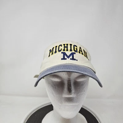 Michigan Wolverines Sombrero Gorra Correa Trasera Para Hombre Azul Blanco NCAA Fútbol Universitario Foto 1 de 4