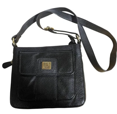 Bolso Bandolera Anne Klein Cuero Sintético Guijarro Negro  Foto 1 de 4