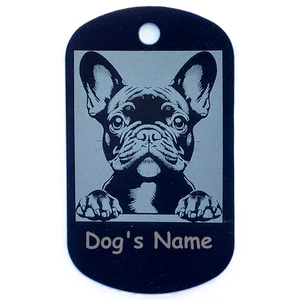 Rechteckiges personalisiertes Ausweisschild Französische Bulldogge - Namensschild für Hunde für Haustierhalsband - Bild 1 von 68