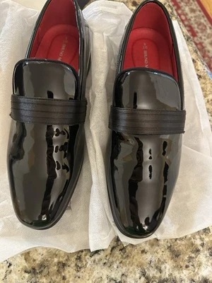 Bruno Marc Boy's Slip On Tuxedo Loafers Size 6 Kid Bright Black Formal - Image 1 of 4