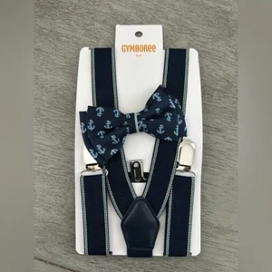 Gymboree bow tie and suspender set NWT, blue, size 6/8 - Picture 1 of 4
