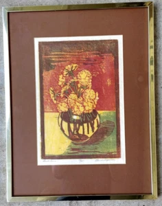 Xilografia vintage anni 70 firmata Blanche P Wilson stampa artistica tarassaco #12 di 25 - Foto 1 di 7