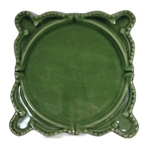 California Pantry Classic Ceramics Embossed Moss Green  6" Square Plate Trivet