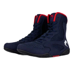 Venum Contender Boxing Shoes - Navy/ Blue/ Red - Picture 1 of 4