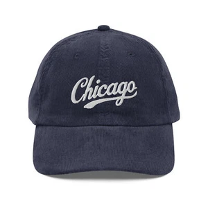 Gorra de pana vintage bordada Chicago estilo ciudad retro - Imagen 1 de 7