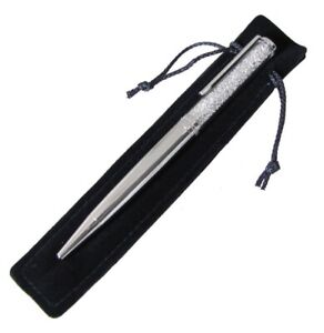 NEW SWAROVSKI Chrome Plated Crystalline Ballpoint Pen Black Ink, Silver 5224384