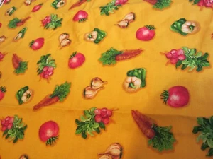 3/4 Yard Cotton Fabric "Root Veggies " Cranston V.I.P - 2005 - NEW - Picture 1 of 3