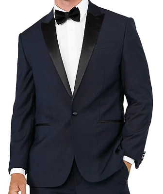 NUEVO TRAJE CHAQUETA BLAZER ESMOQUIN EXPRESS CLÁSICO AZUL MARINO MEZCLA LANA RENDIMIENTO TALLA 36R Foto 1 de 4