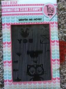 Uchi's Design Animation Clear Card Craft Decorative Stamps - Loving Cat NEW - Picture 1 of 4