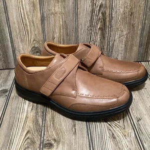 Dr Comfort Mens EXTRA WIDE Frank Shoes Loafers Slip On Brown Leather Size 9XW - Picture 1 of 9
