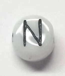  Antique Vintage 1960's 1970's Baby Letter Bead Initial " N " Steampunk # C711 - Picture 1 of 2
