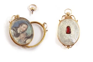 18k Rose Gold 18k Rose Gold Opening Reliquary Pendant, Religious Medallion - Picture 1 of 9