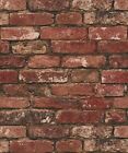 NEW FD31285 Rustic Brick Wallpaper Red This Contemporary Brick Wallpaper In Red