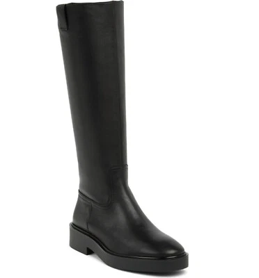 $900 STUART WEITZMAN Henley CUERO Bota Hasta la Rodilla PLATAFORMA NEGRA 7.5 B (PB4) Foto 1 de 4