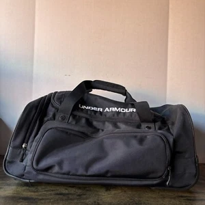 Under Armour Large Rolling Duffle Bag Travel Suitcase - Navy Blue Carry On RARE - Picture 1 of 23