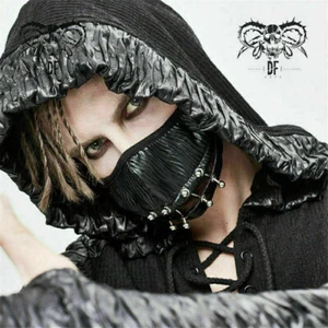 Men's Punk Metal Rivet Decoration Mask Breathable Mesh Adjustable Filter Masks - Picture 1 of 13