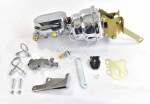 1954-1956 ford chrome power brake booster and master cylinder with pro valve 7" - Picture 1 of 4