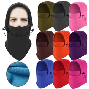 Winter Balaclava Mask Waterproof Warm Polar FleeceHat Hooded Collar Hiking Hat - Picture 1 of 31