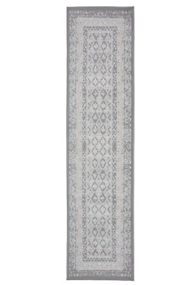 Bordered Transitional Runner - 2'x8' Peach, Geometric Pattern Area Rug - 510 - Image 1 of 4