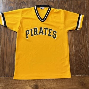 Vintage 80s Pittsburgh Pirates Yellow Air Knit Jersey Size Medium MLB - Bild 1 von 8