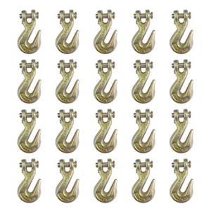 Paquete de 20 ganchos de agarre de horquilla G70 5/16" plataforma plana remolque transporte remolque cadena gancho - Imagen 1 de 9