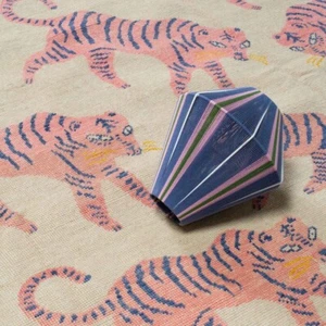 Tiger Oushak Rug Pink Tiger Rug  For Living Room Bedroom Hand Knotted Rug - Picture 1 of 8