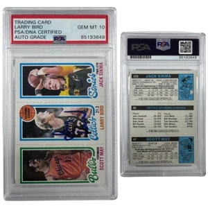 1980 Larry Bird Autographed Triple Topps PSA GEM MT 10 Auto - Picture 1 of 1