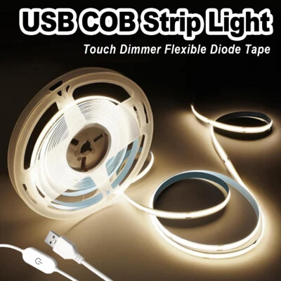 Cob Led Strip 5v Lights 3000k 4000k 6000k 1m 3m 5m Usb Light Touch Dimmer Sensor - Image 1 of 4
