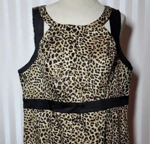 Torrid Plus Sz 2 Leopard Cheetah Sleeveless Cutout Tank Top Zipper Back Peplum - Picture 1 of 8
