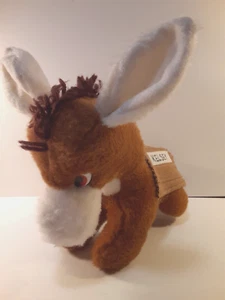 Vintage 1976 Gund Brown Donkey Rattle Plush 9" with Saddle Bags SMOKE FREE HOME! - Picture 1 of 14