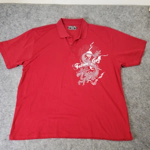 Tattoo Golf Shirt Polo Mens 2XLarge Red Dragon Pullover Short Sleeve - Picture 1 of 11