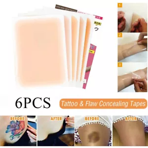 6PCS Tattoo Fehler Verdecken Volle Abdeckung Concealer Sticker Wasserfest Narb ⊿ - Bild 1 von 17