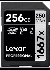 Lexar Professional SD 1667x Memory Card SDXC 64 128 256 GB Class 10 - Picture 1 of 6