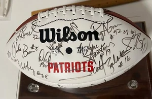 NEW ENGLAND PATRIOTS Multi SIGNED Auto FOOTBALL 92 93 94 Likely but you decide - Picture 1 of 8