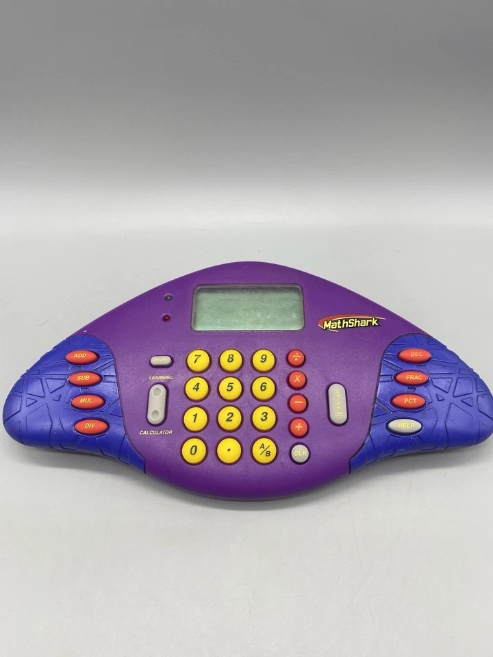TESTED Math Shark Electronic Handheld Educational Learning System EI-8490 Purple - Image 1 of 4