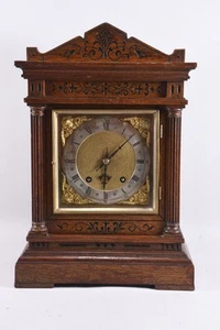 C03X07- Kaminuhr Uhrwerk gemarkt W&H ¼ Stunden Schlag um 1900/20 - Bild 1 von 12