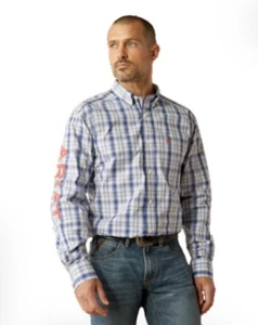 MEN'S ARIAT PRO SERIES TEAM PRINCETON SHIRT - 10054734 Navy/Red Size XL - Picture 1 of 10