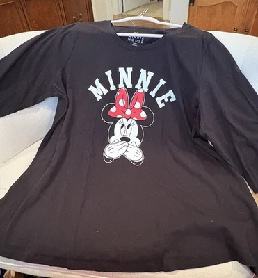 ¡NUEVO SIN ETIQUETAS! Camiseta Disney Minnie Mouse Manga Larga Talla 1x Talla Grande ¡Envío Gratis! Foto 1 de 4
