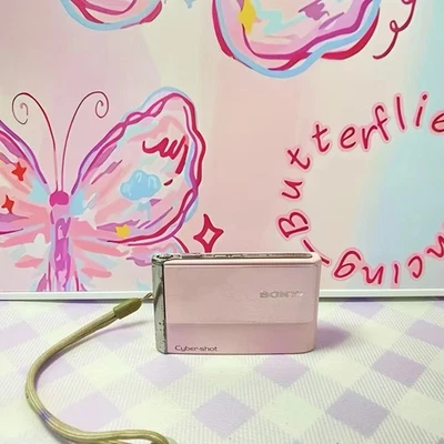 Sony Cyber Shot DSC-T70 8.1MP 3x Optical Zoom CCD Digital Camera - Pink - Image 1 of 4