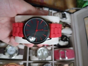 Geneva Bold Black And Red Women's Watch - Picture 1 of 4