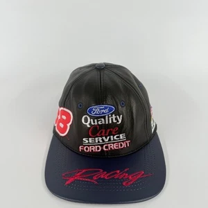 Vintage NASCAR Ford Racing Leather Hat JH Design 88 Quality Care Service Cap USA - Picture 1 of 5