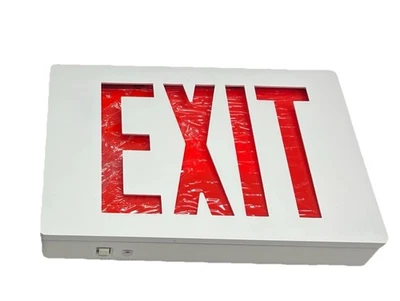 Lithonia Lighting White Die-cast Aluminum Exit Sign LESW1R120/277ELNSD - Image 1 of 4